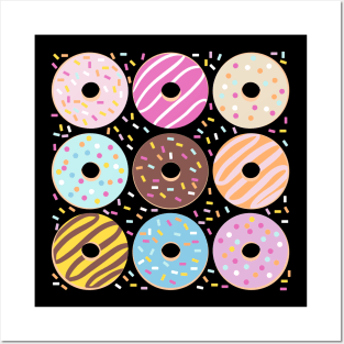 Cute colorful donuts illustration Posters and Art